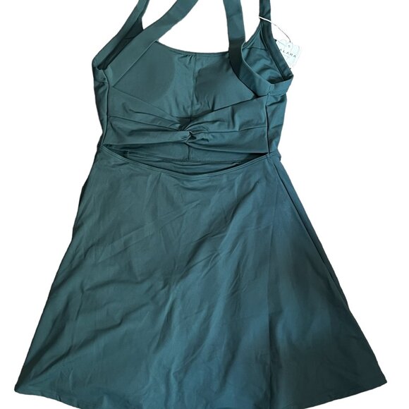 Halara Exercise Dress-Easy Peezy Sz XS Womens Blue Spruce Backless Cut Out Twist - Picture 2 of 9
